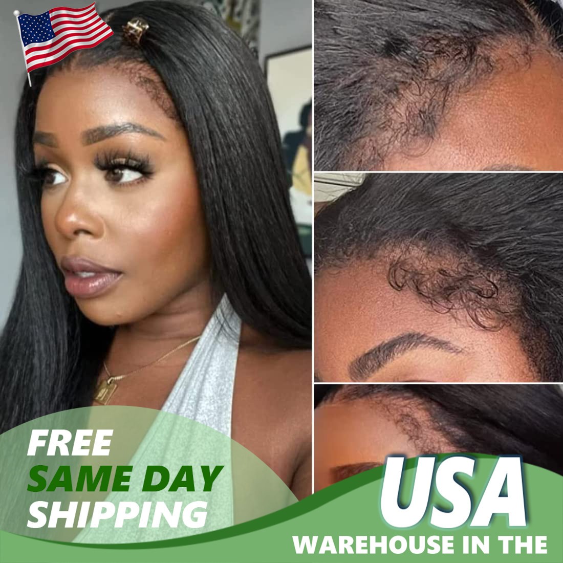 13×4 Kinky Straigh Transparent Lace Natural Color Human Hair