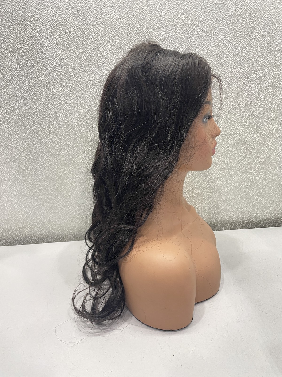 Luvme Hair Natural Loose Body Wave Black Human Hair Glueless Lace Front Wig, 20″