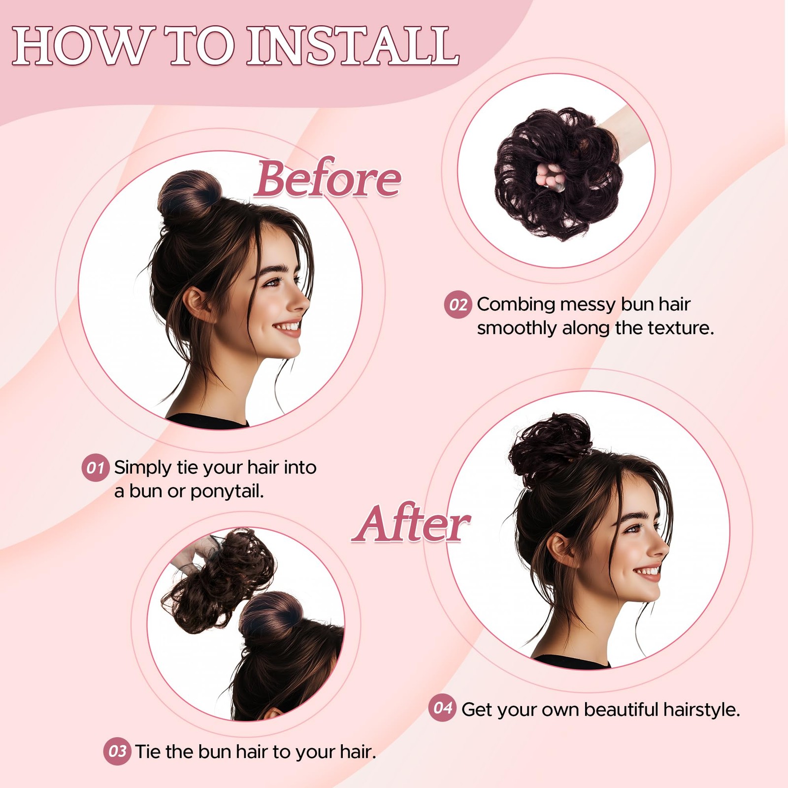 Sego Segohair Messy Bun Hair Piece 100 Real Human Hair Wavy Chignon Updo Hair