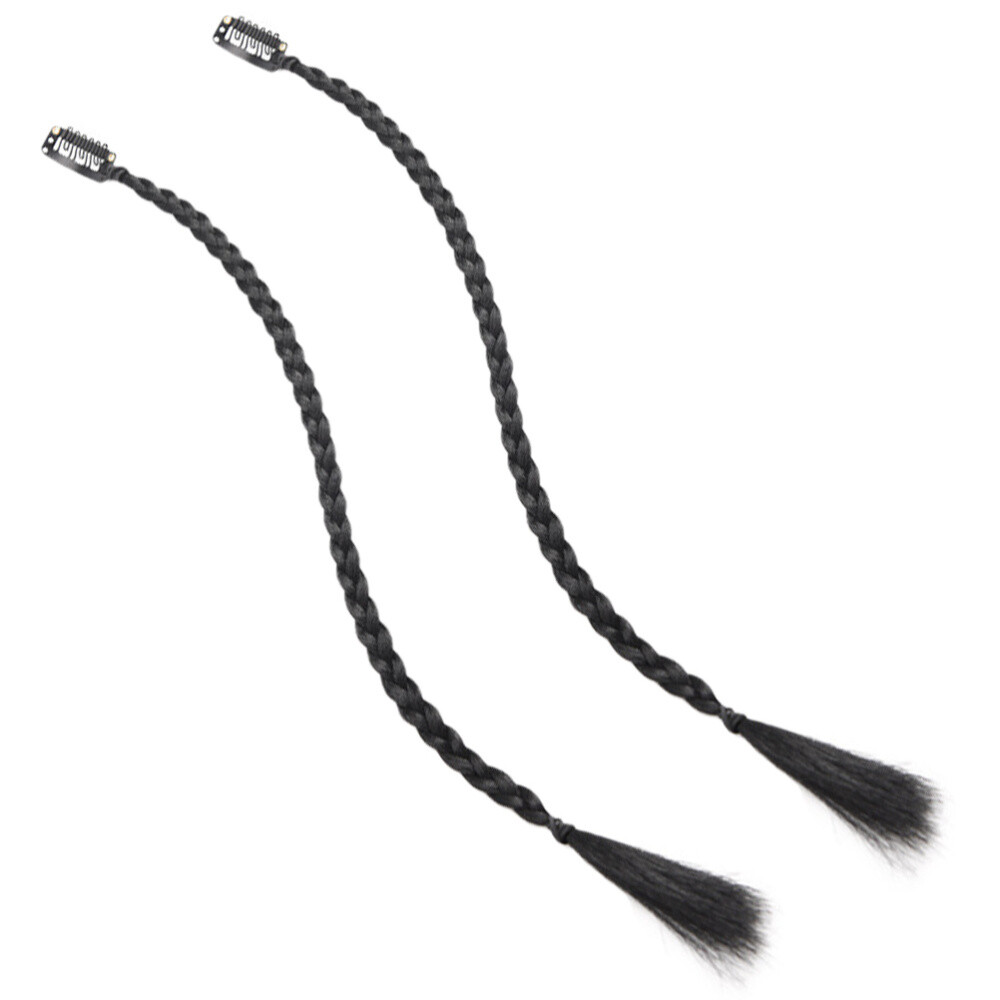 2Pcs hair extension clips ponytail extension curtain bangs Braid Hair Extensions