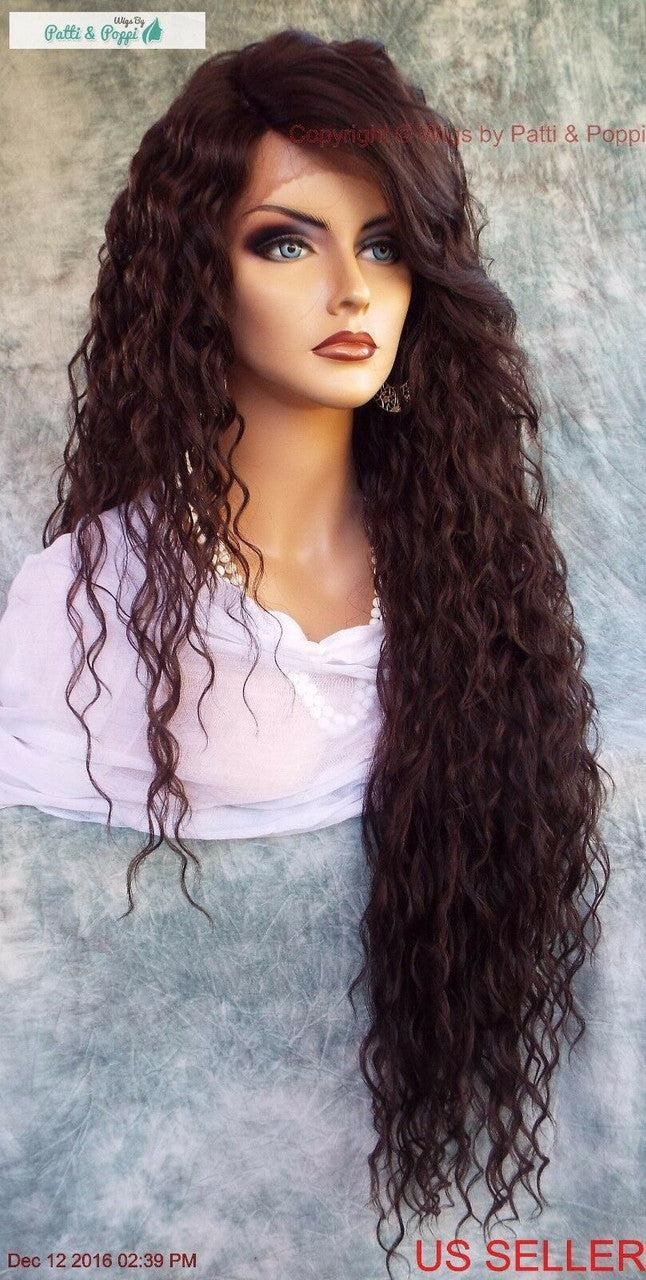 36″ X-LONG LACE FRONT DEEP C-PART HIGH HEAT SAFE WIG COLOR #4 SEXY 258