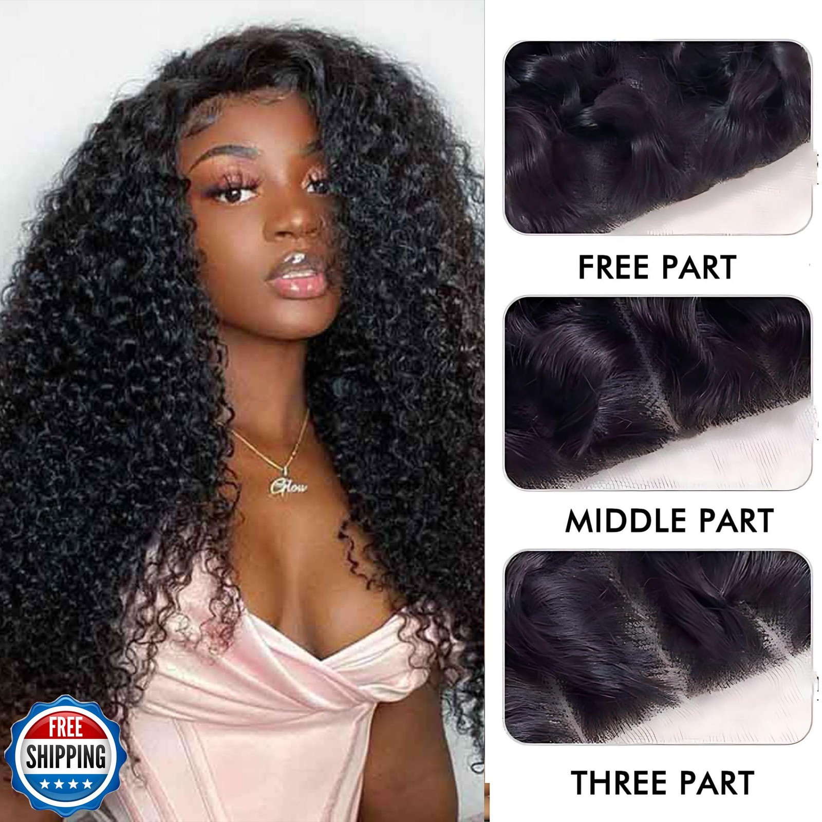 5×5 HD Lace Closure Human Hair Kinky Curly 10 Inch Lace Closure P