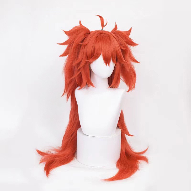 Zenless Zone Zero Koleda Belobog Cosplay Wig 500g Red Orange Mixed Spiky