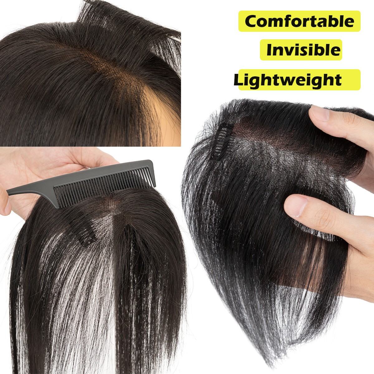Remy Hair Toppers Clip In Real Human Hair Extensions Top Lace Toupee Hairpiece U