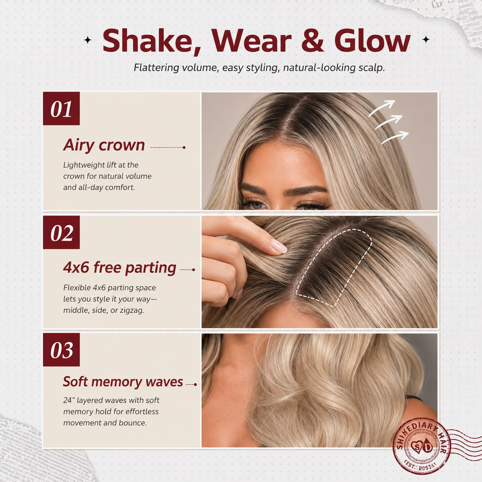 24 Inch Ombre Blonde Synthetic Lace Front Wig Ash Blonde 4×6 HD Pre Plucked