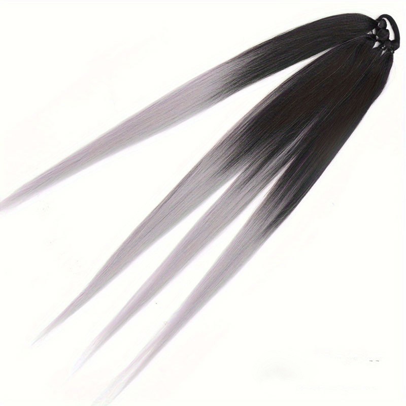 Long Straight Ponytail Extension For Women Elastic Band Synthetic Hairpiece