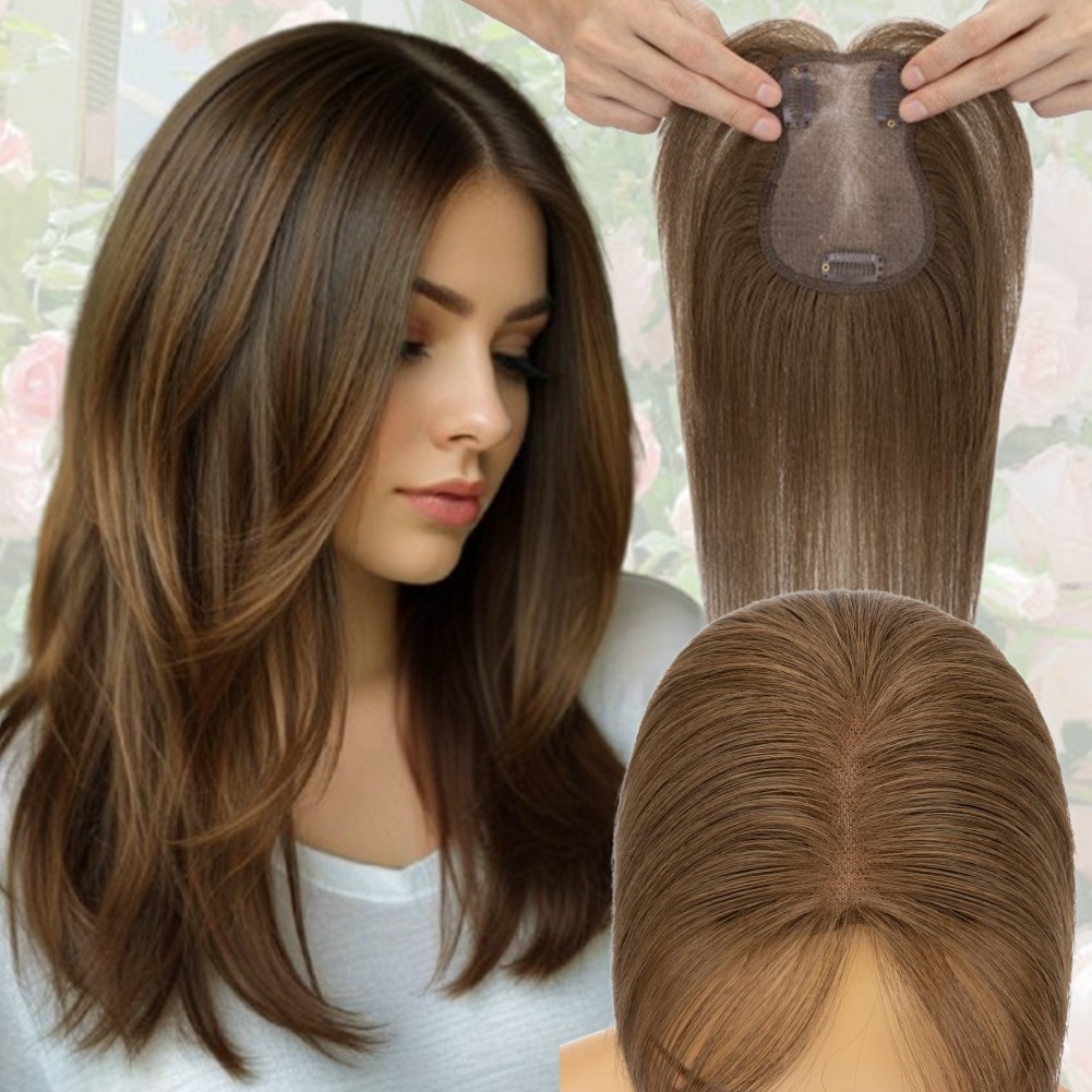 THICK MONO Top Pieces Toupee LACE 100% Remy Human Hair Toppers Silk Base