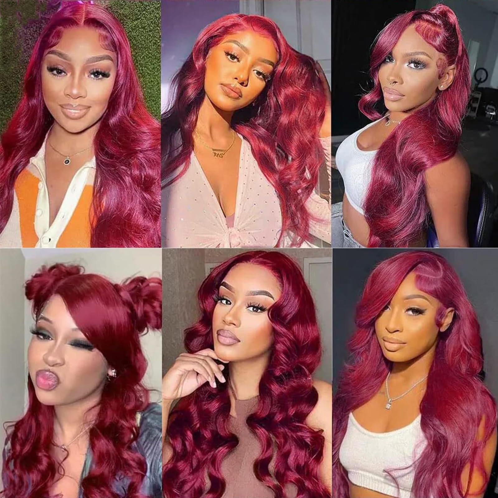 QZOQZO 28 Inch 99j Burgundy Lace Front Wigs Human Hair Red Burgundy Wig 180% …