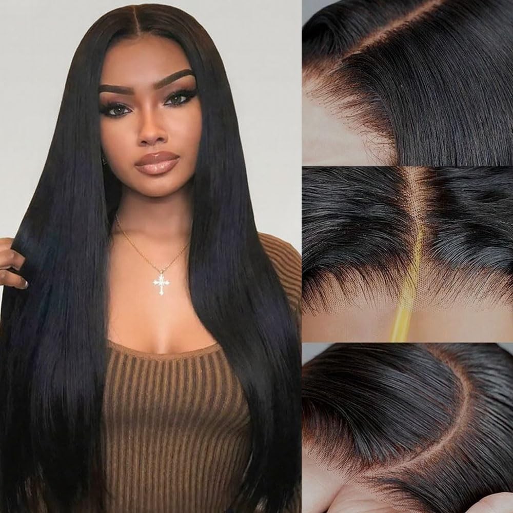 5×5 HD Lace Closure Wigs Human Hair 24 Inch Straight Lace Closure Wigs Human …