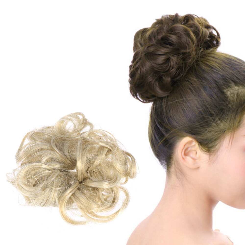 Pony Tail Hair Extension Hairpieces Scrunchie Wave Curly Synthetic Hairpieces