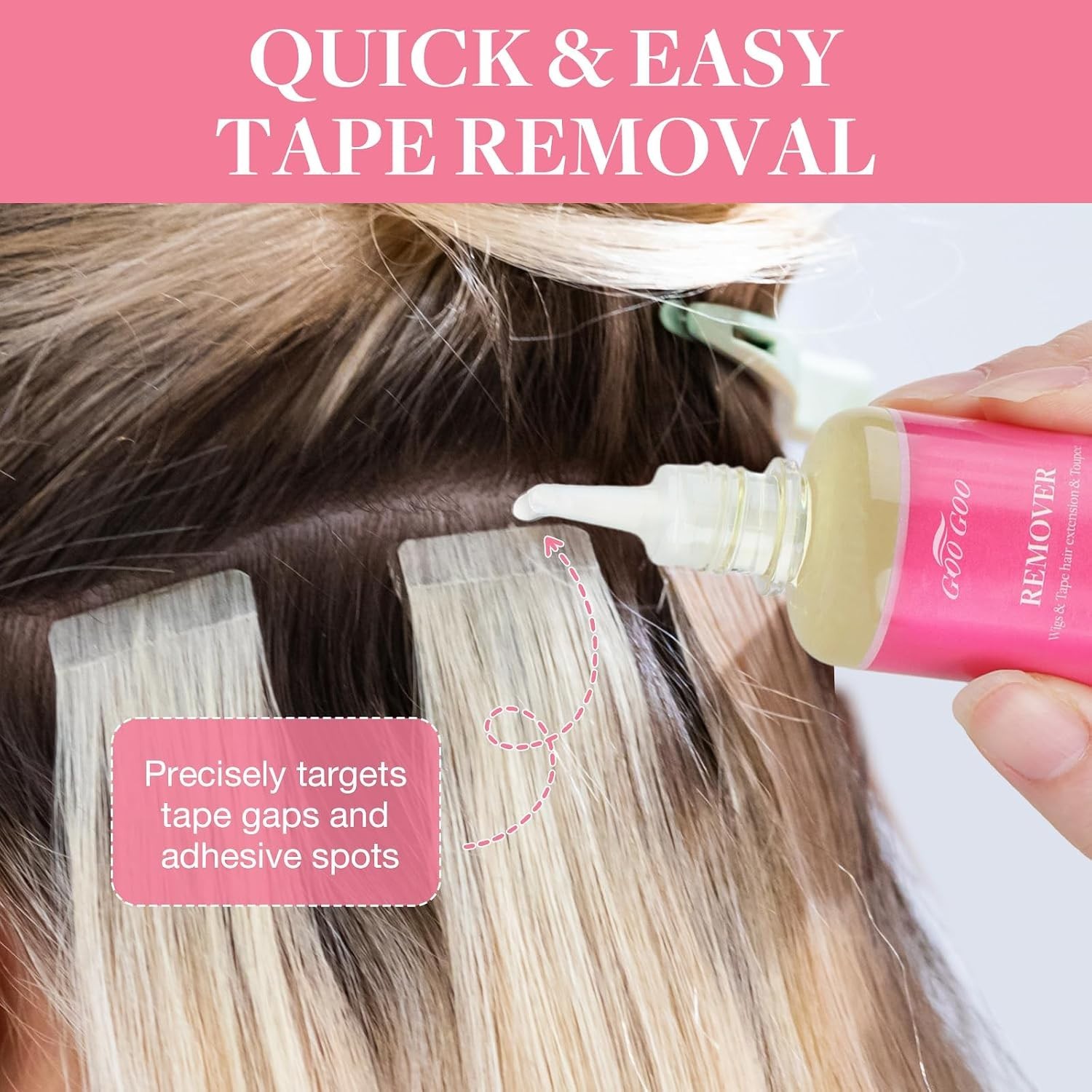 Gentle Solvent-Based Hair Glue Remover 100ml – Effortless Tape-In Extension Care