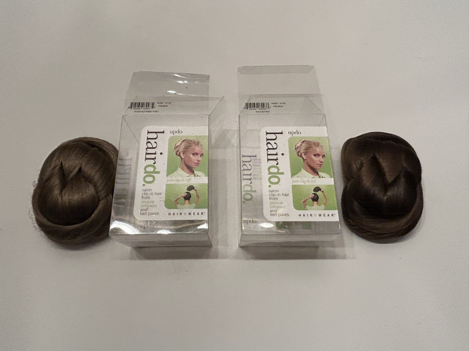 2 – HairDo Updo Hairuwear Clip-In Buns Jessica Simpson Ken Paves -Chestnut Toast