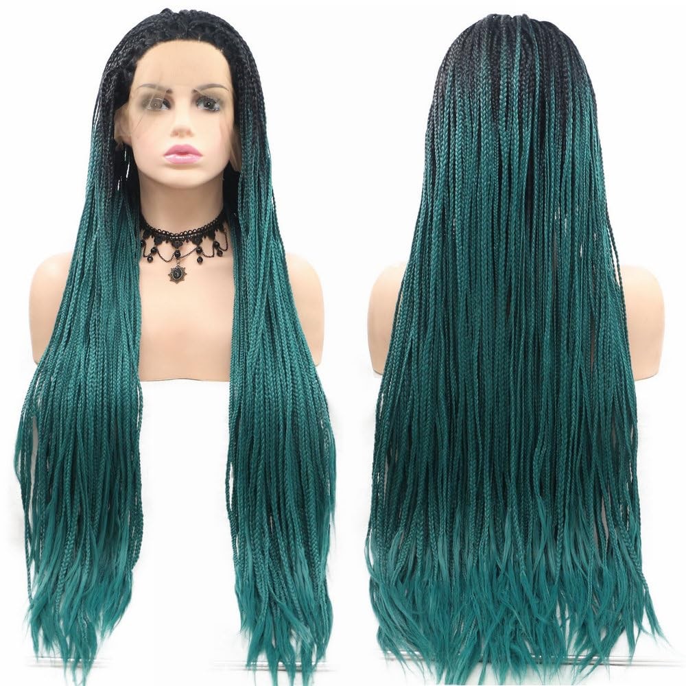Serenewig Long Hand-Tied Afro America Braids Wigs For Women Party Daily Use