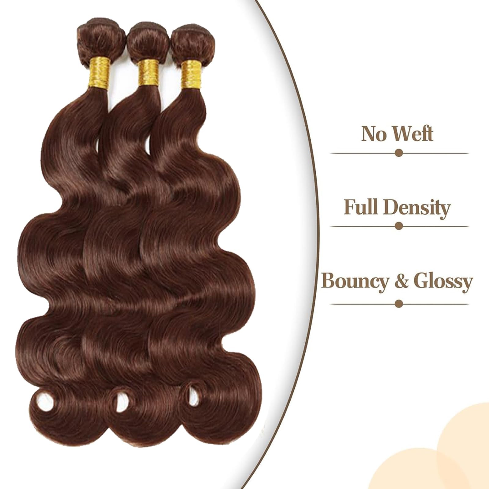 Fabimiya 16 18 20 Inch Human Hair Bundles Chocolate Brown 4 Body Wave Bundles