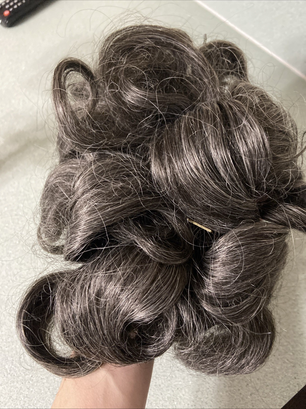 Vintage Gray Synthetic Wig Bouffant Style Venicelon Korea Theater Costume