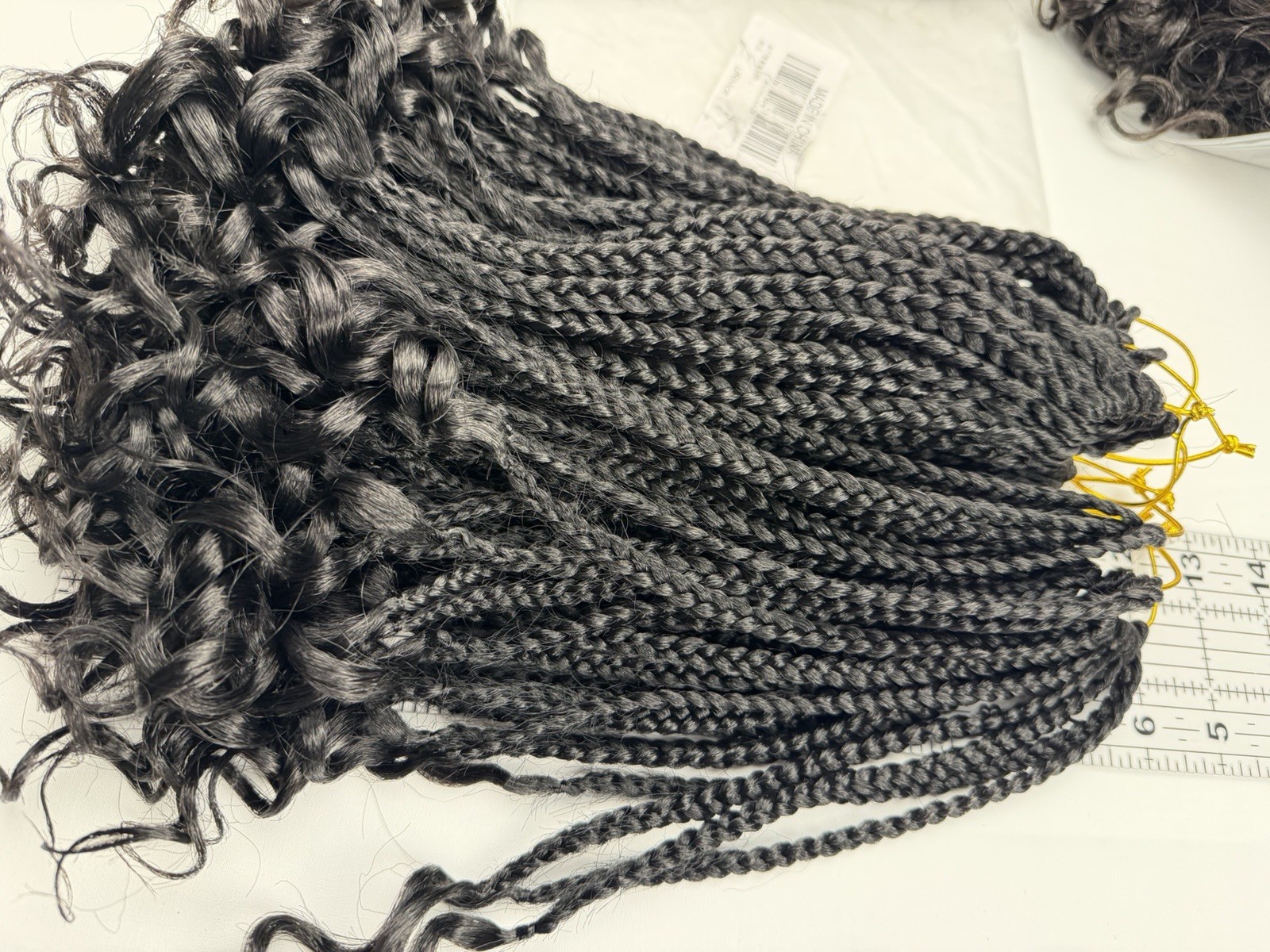 French Curl Crochet Box Braids Natural Black 11″ Hair extensions Pre-looped ends