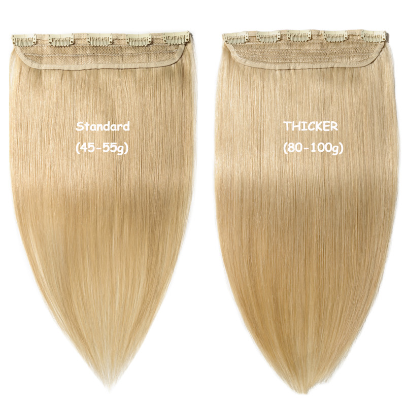 Thick One Piece Clip In 100% Remy Human Hair Extensions 3/4Full Head DIY Weft US