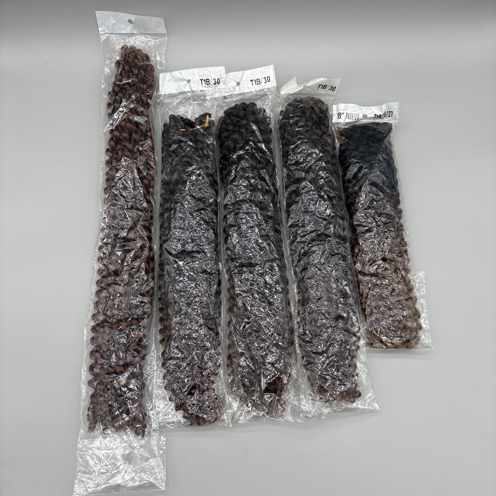 Lot of 5 Packs Passion Twist Crochet Hair Mixed 18-28 Inch Ombre T1B/30 & 27 New