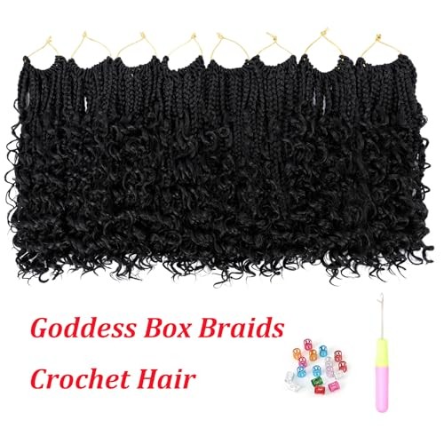 Goddess Box Braids Crochet Hair 10 Inch 8 Packs Pre 10 Inch(pack of 8) 1B