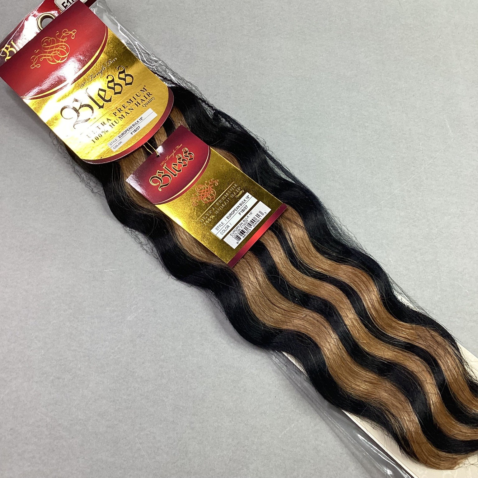 Bless European Bulk Hair Extensions 18″ F1B/27 100% Human Wavy