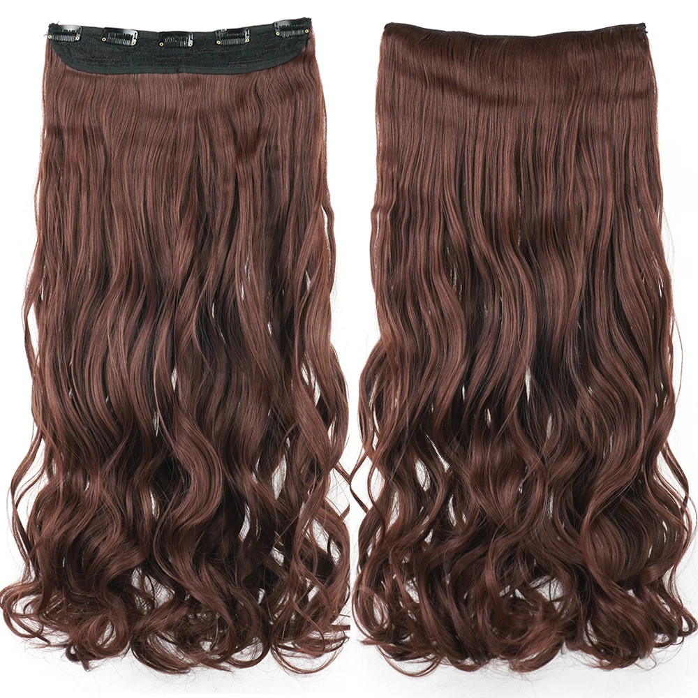 Dirty Blonde Curly Clip In Synthetic Hair Extensions Fake Hair Pieces for Women