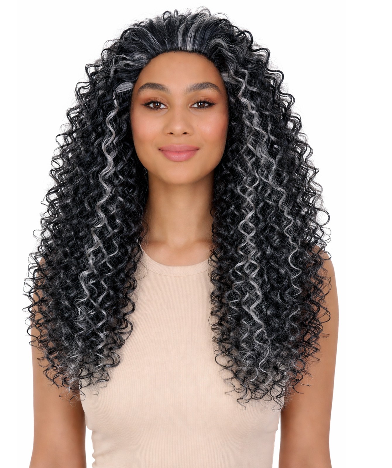 LUXLUXE Isadora Curly Body Waves 22.5 in Long Half Wig Half Cap Wig BH-0004