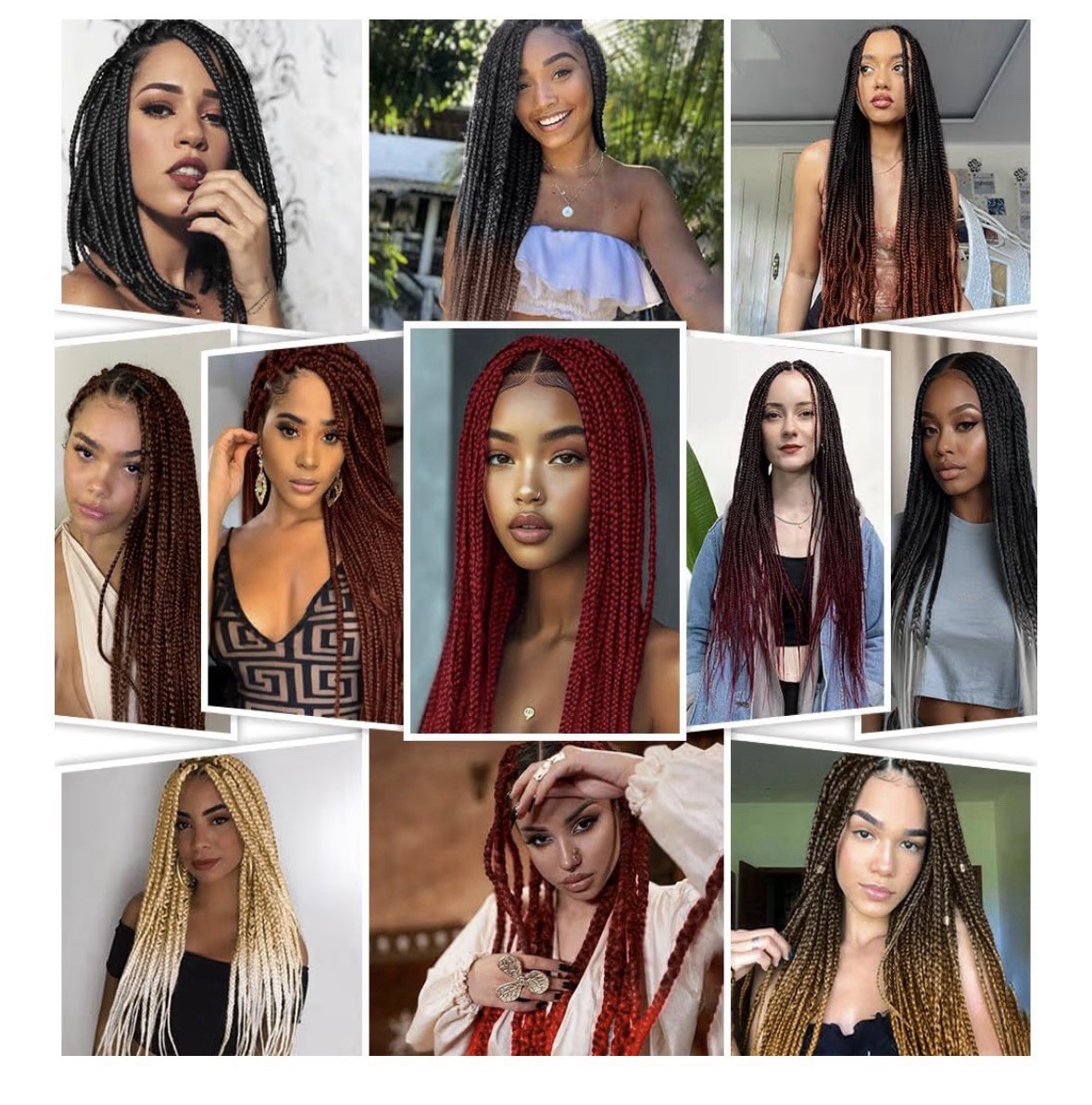 Braiding Pre Stretched 20 Inch 6Pcs/Pack Hair Extensions Yaki Synthetic 1B Black