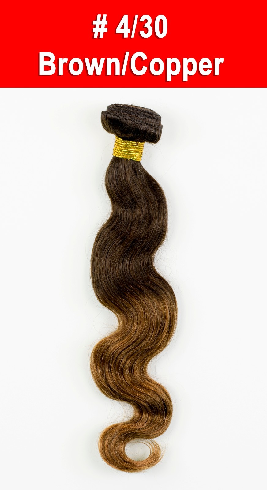 One or Three Ali Bundle Brown/Copper Body Wave Sew In Hair Extension 100 Human