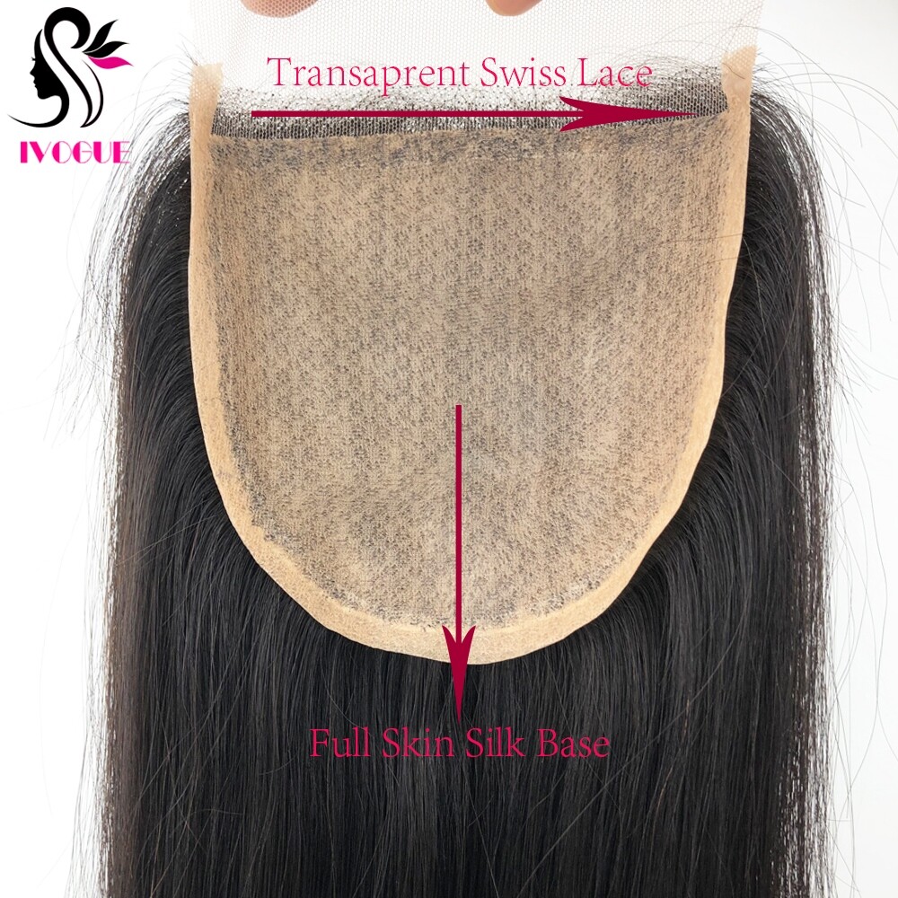 5″x5″ Silk Top Lace Closure Straight Remy Human Hair Silk Base Hair Piece Black