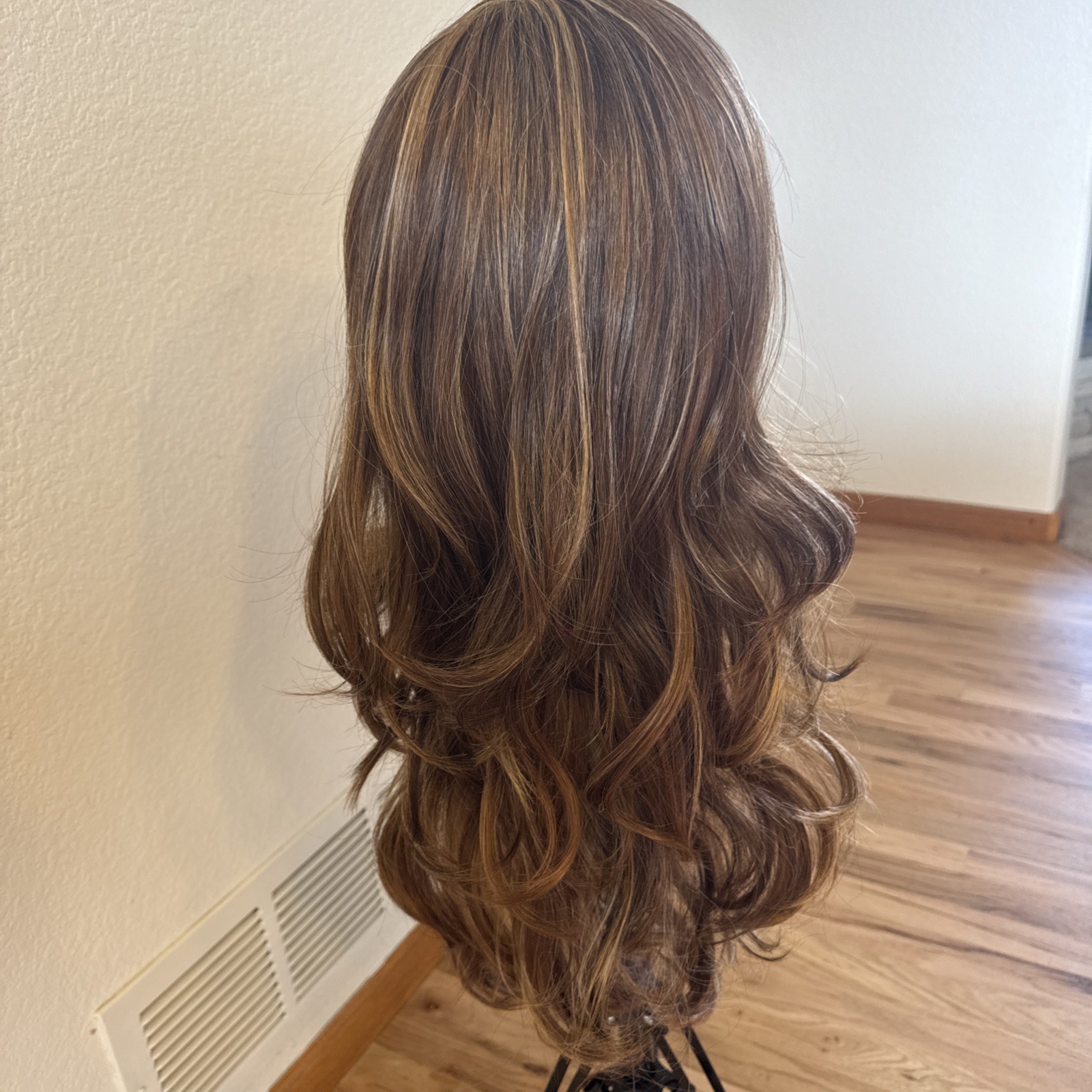 HR Synthetic Wig | 25” Two Tone Reddish Brown With Blonde Highlights 134