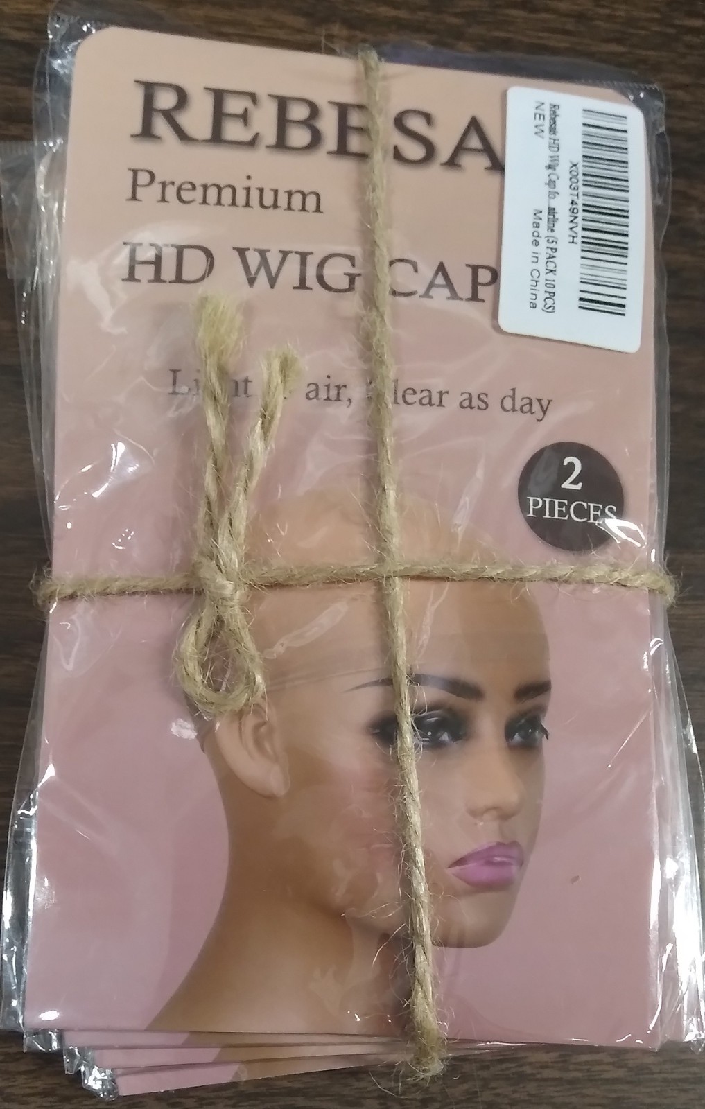 Rebesais 5 pk 10 pc Bulk Wig Cap women sheer light thin nylon invisible hairline