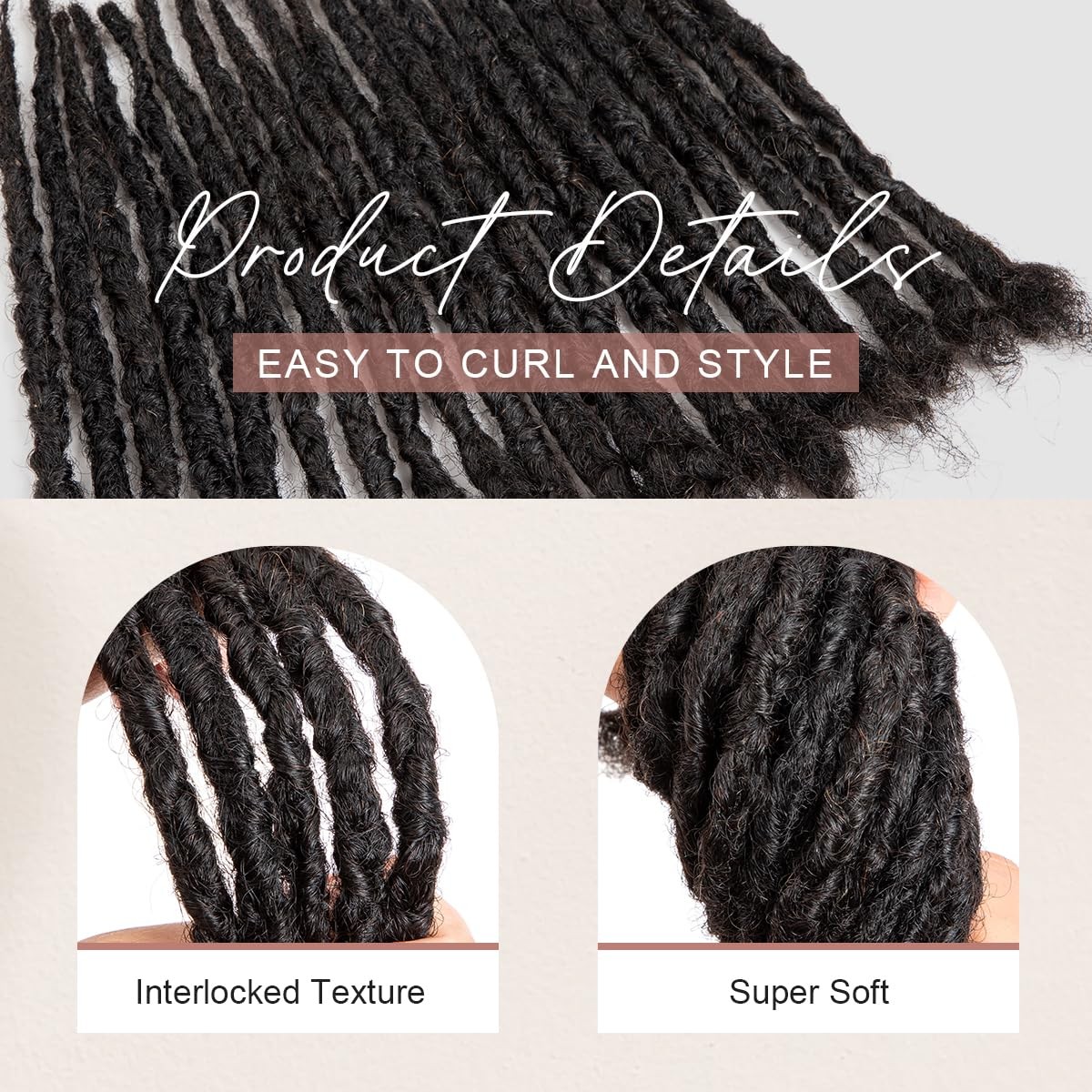 DAIXI Handmade Interlocking Locs 100% Real Human Hair Permanent Loc Extensions T