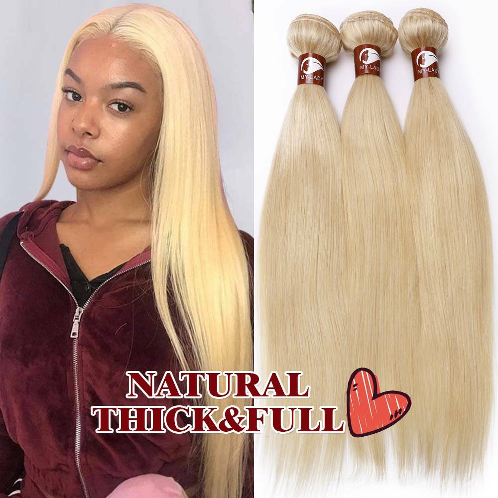 Straight Body Wave Blonde Virgin Human Hair Bundles OR Closure Extensions Indian