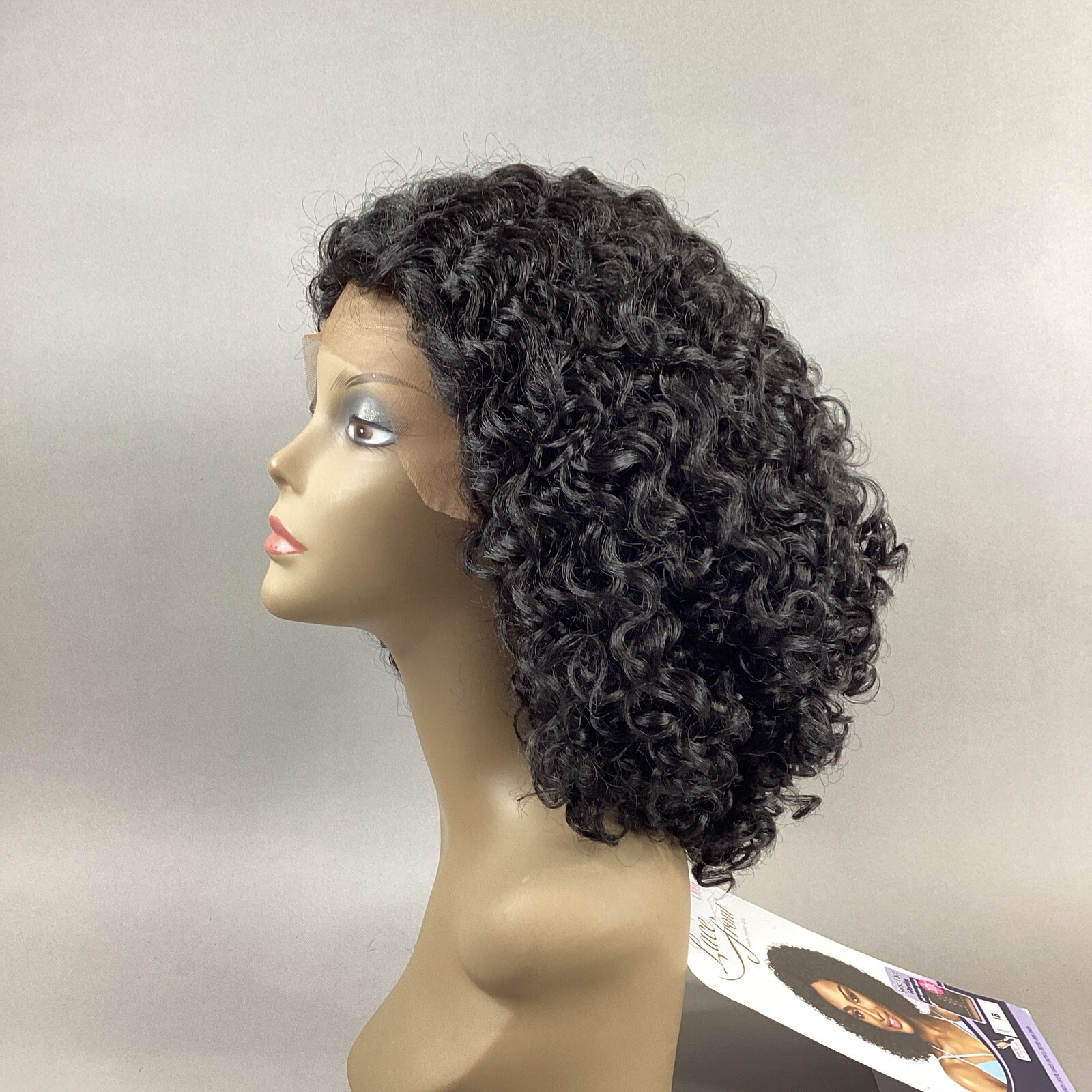 Shay Short Curly #1B Off Black Synthetic Lace Front Wig by Outre Lace Part