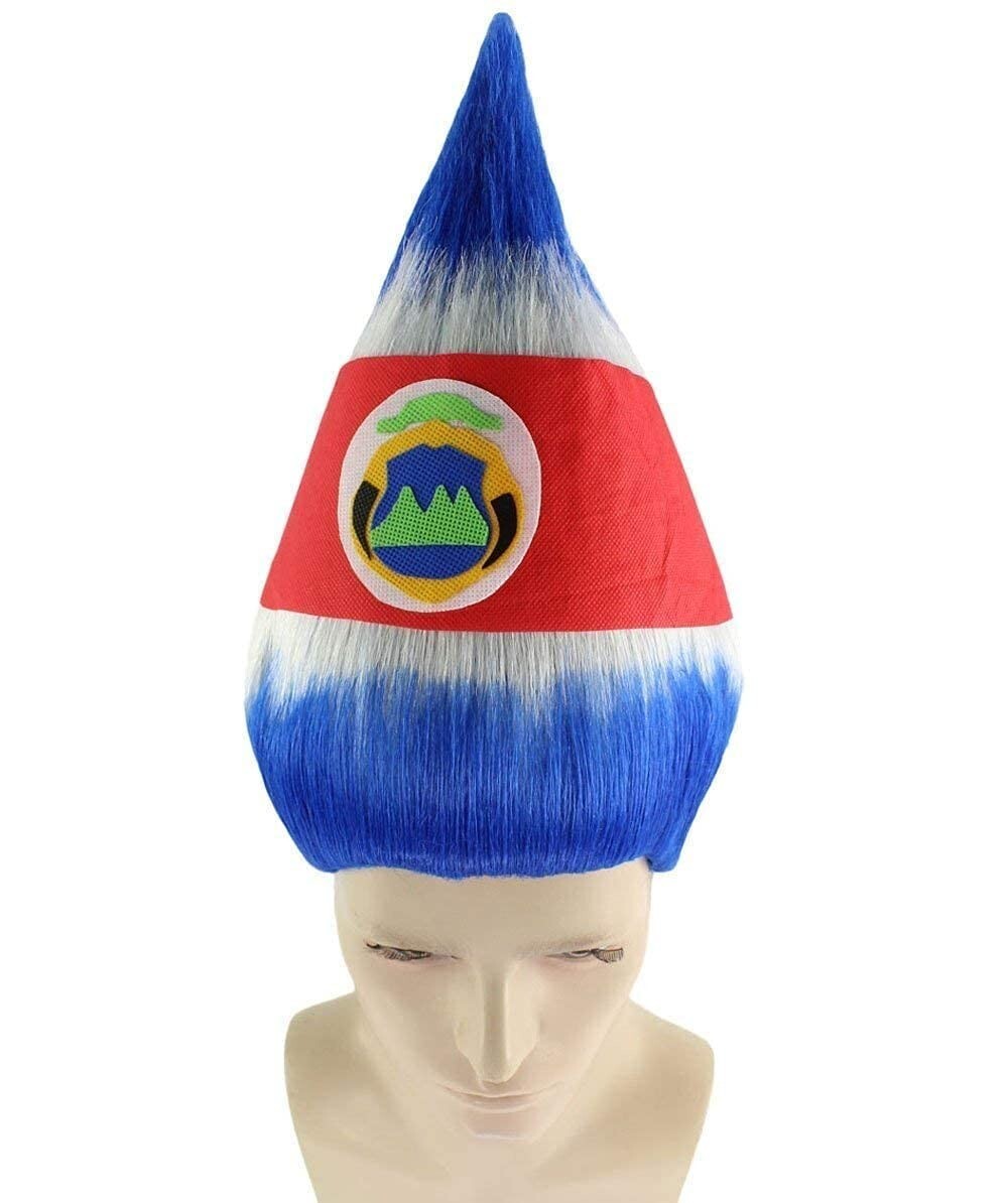 HPO Flagwigs Adult Unisex Serbia Flag Troll Wigs,Perfect for Cosplay HM-800A