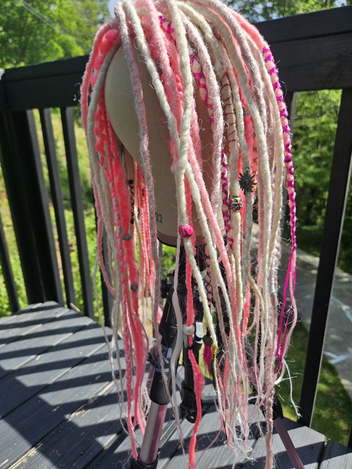 CUSTOM set Dread Extensions PINK with Boho Jewelry 24 DE Ends
