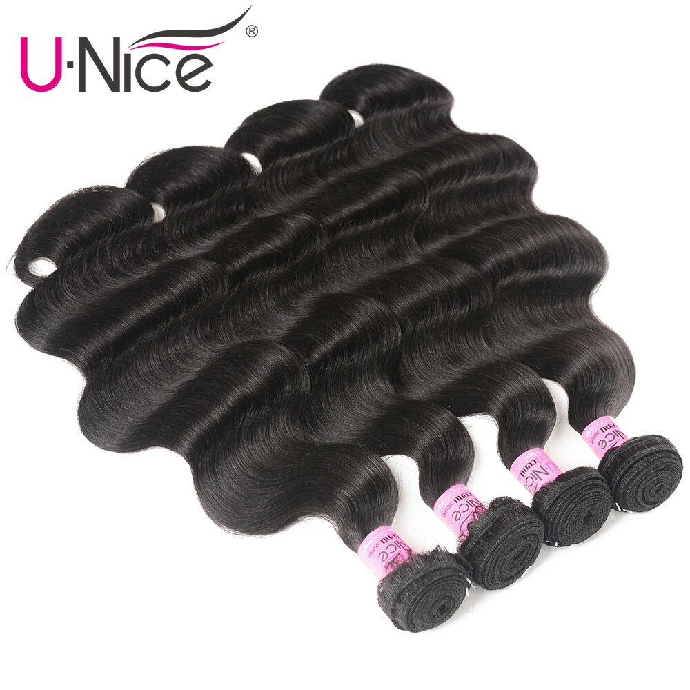 UNice Hair Indian Body Wave Bundles Human Hair Extensions Weaves Double Wefts US