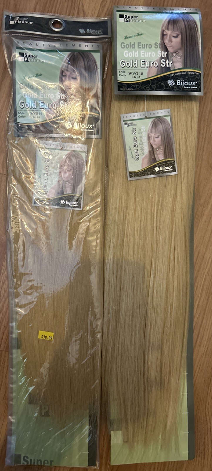 100% Human Hair Ext. 16” & 18” Inch. Color #613. 2 Packs For $80.