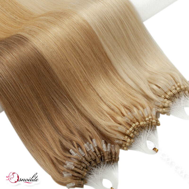 200PCS Thick Micro Ring Loop Tip 100% Remy Human Hair Extensions Micro Bead Link
