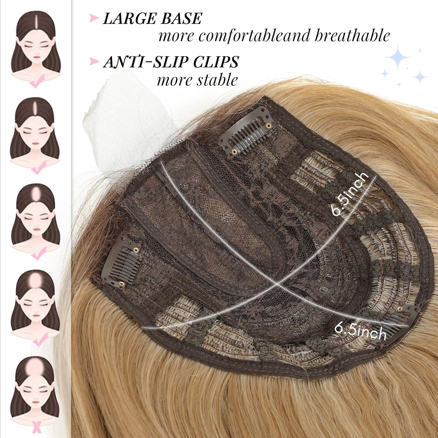 Ombre Brown Blonde Long Straight 18in Women Premium Hair Topper