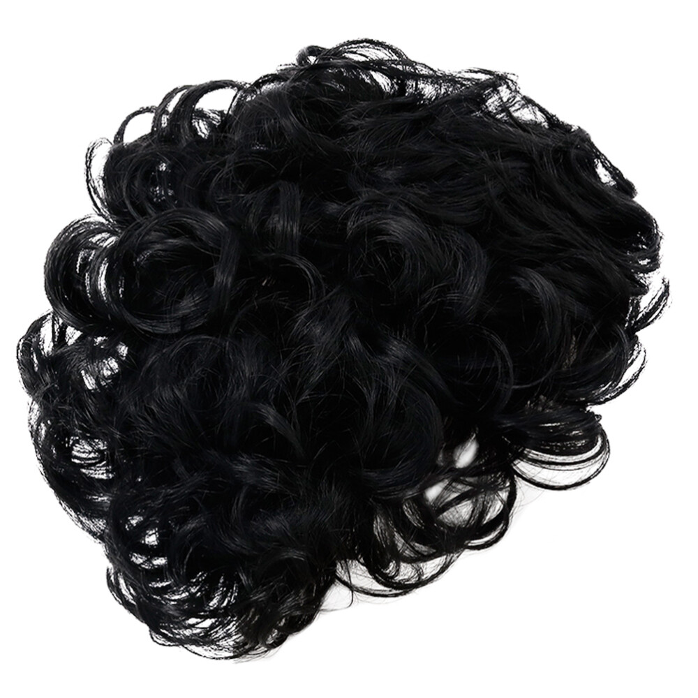 Male Tilted Bang Wig Man Hairpiece Synthetic Wig Curly Wig for Men Mens Hair