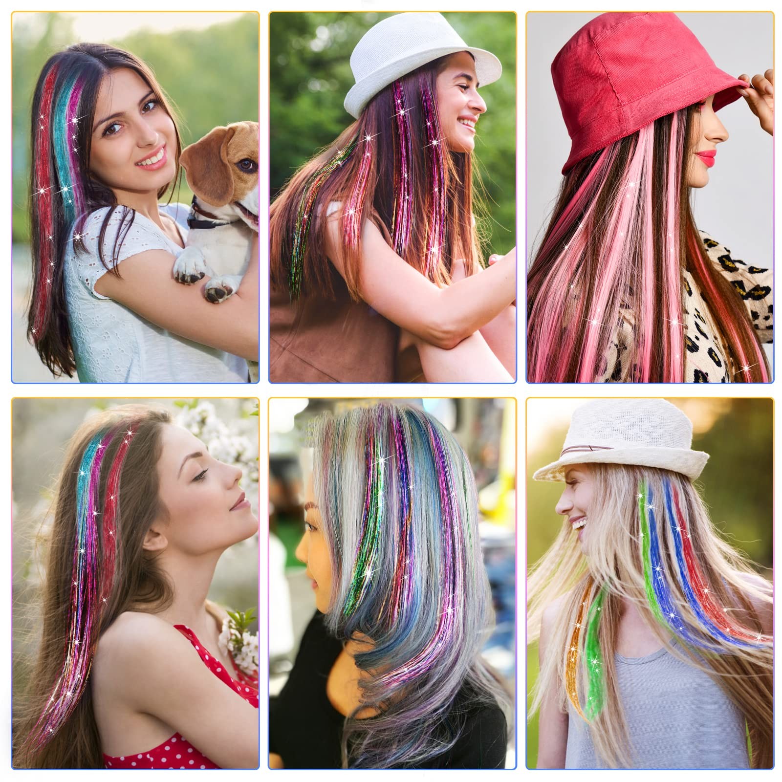 14 Colors 47 Inch, 14 2800 Strands with 200 Pcs Beads and 1 Set Tools