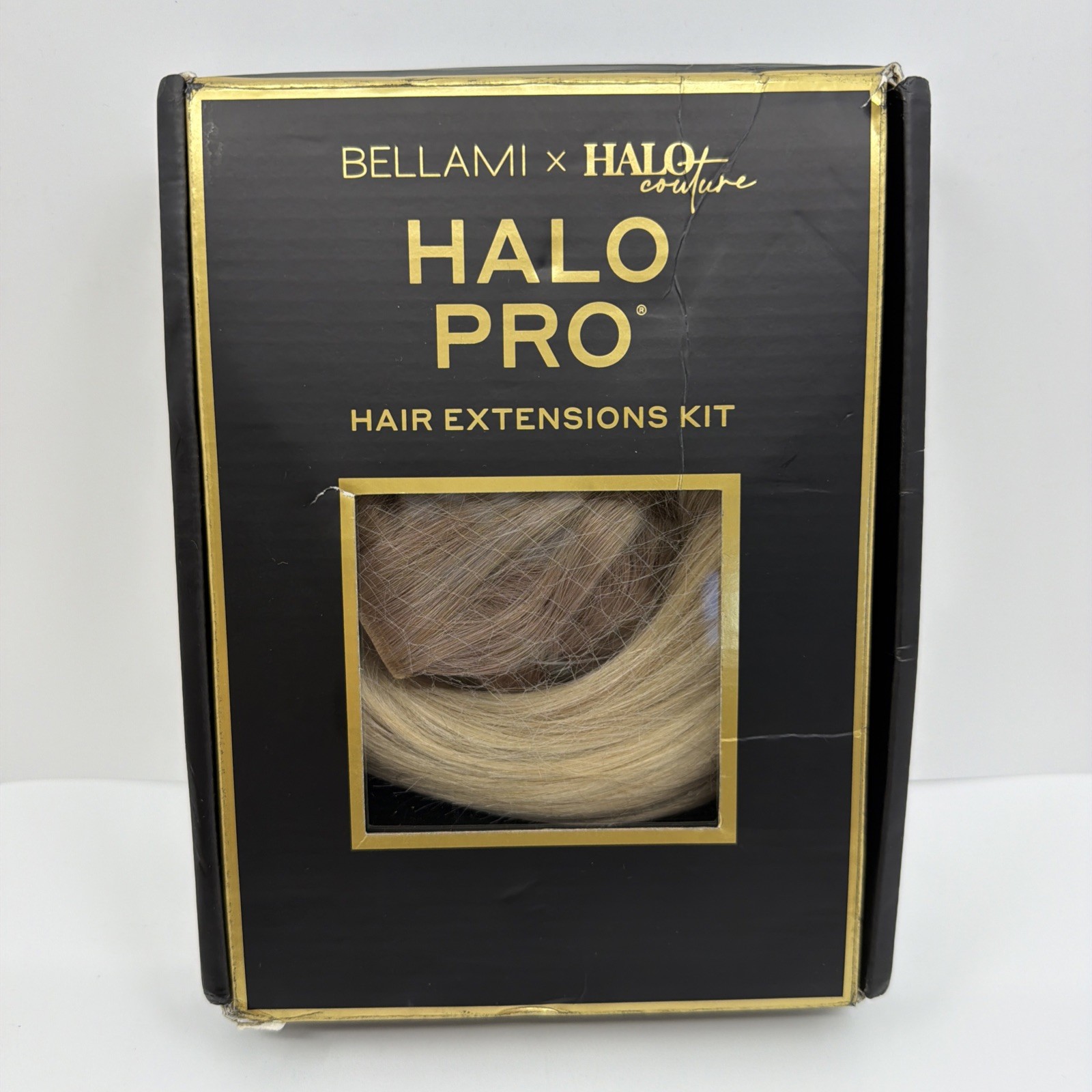 Bellami Halo Pro Hair Extension 18” Pearl Blonde Rooted Highlight With Comb NEW