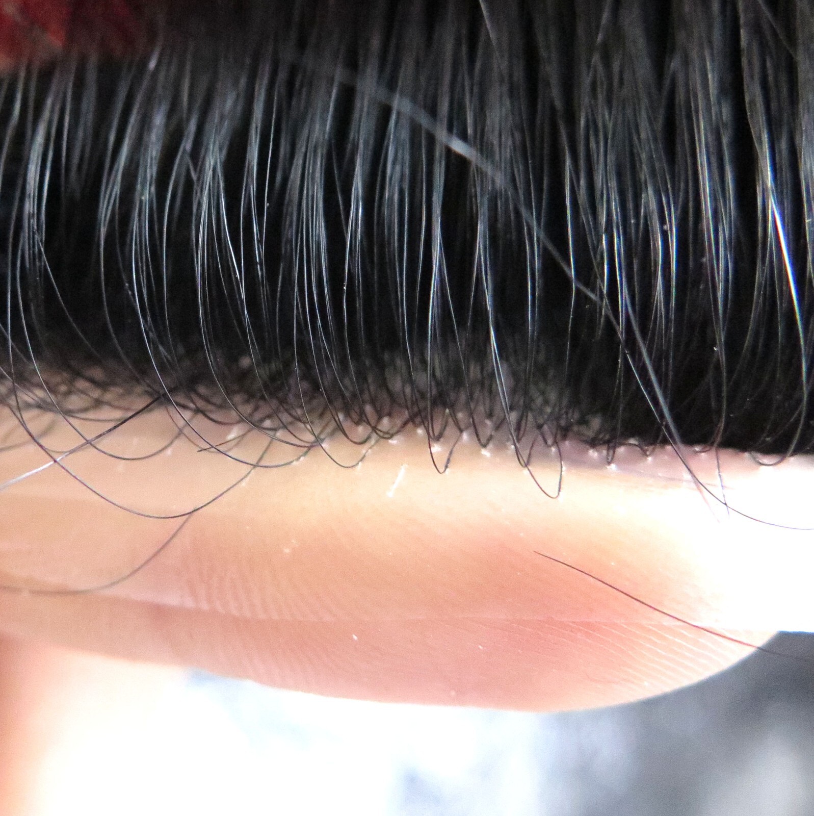 Toupee For Men Human Super Thin Skin V Looped Men Hairpieces Wig Black Colored