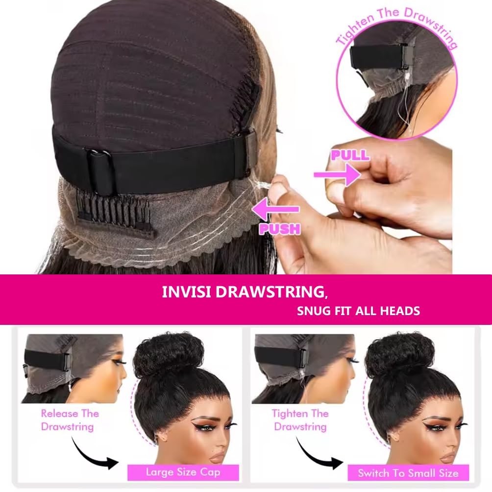 Gurxen 360 Lace Front Wigs Human Hair Hidden Strap Deep Wave Lace Frontal Wig