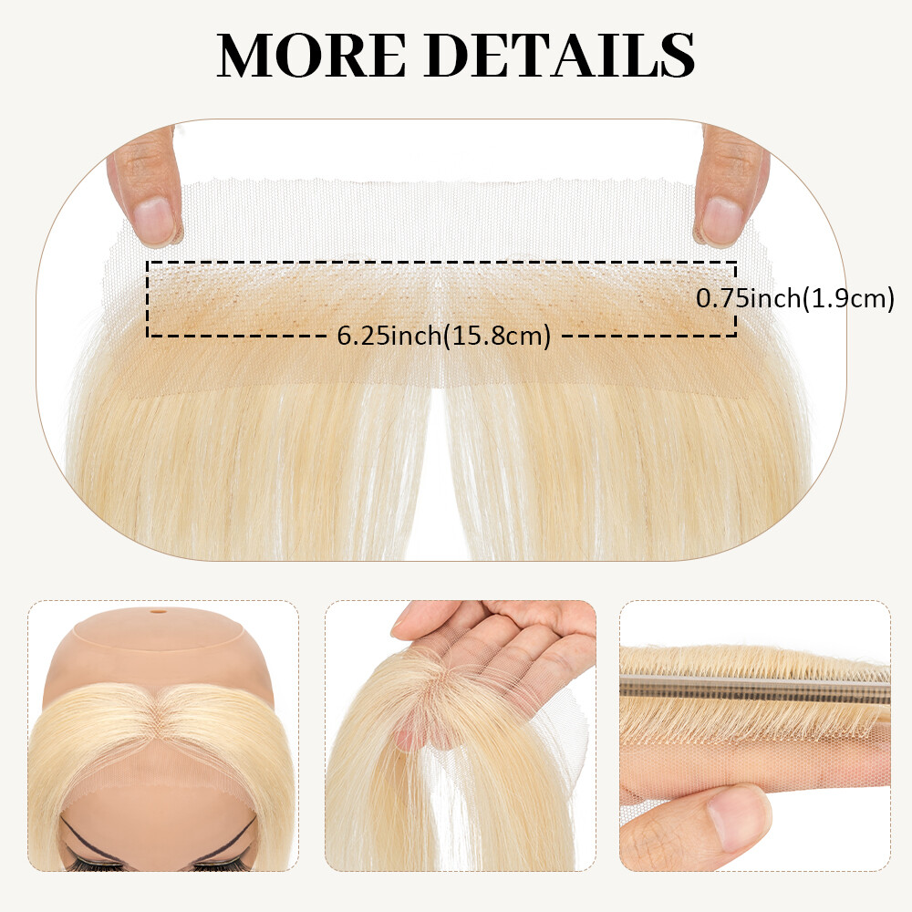 Full Lace Cover-up Remy Human Hair Piece Patch Front Hairline Hand-Tied Topper