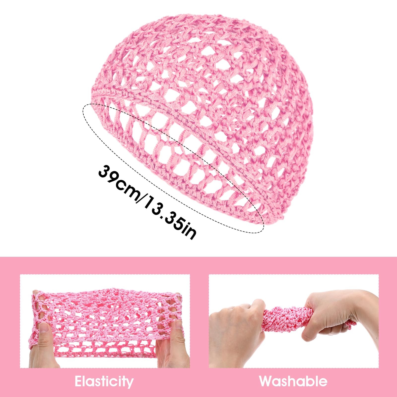 3 Pcs Hair Net Cap for Sleeping Breathable Mesh Wrap Elastic Crochet Snood Ha…