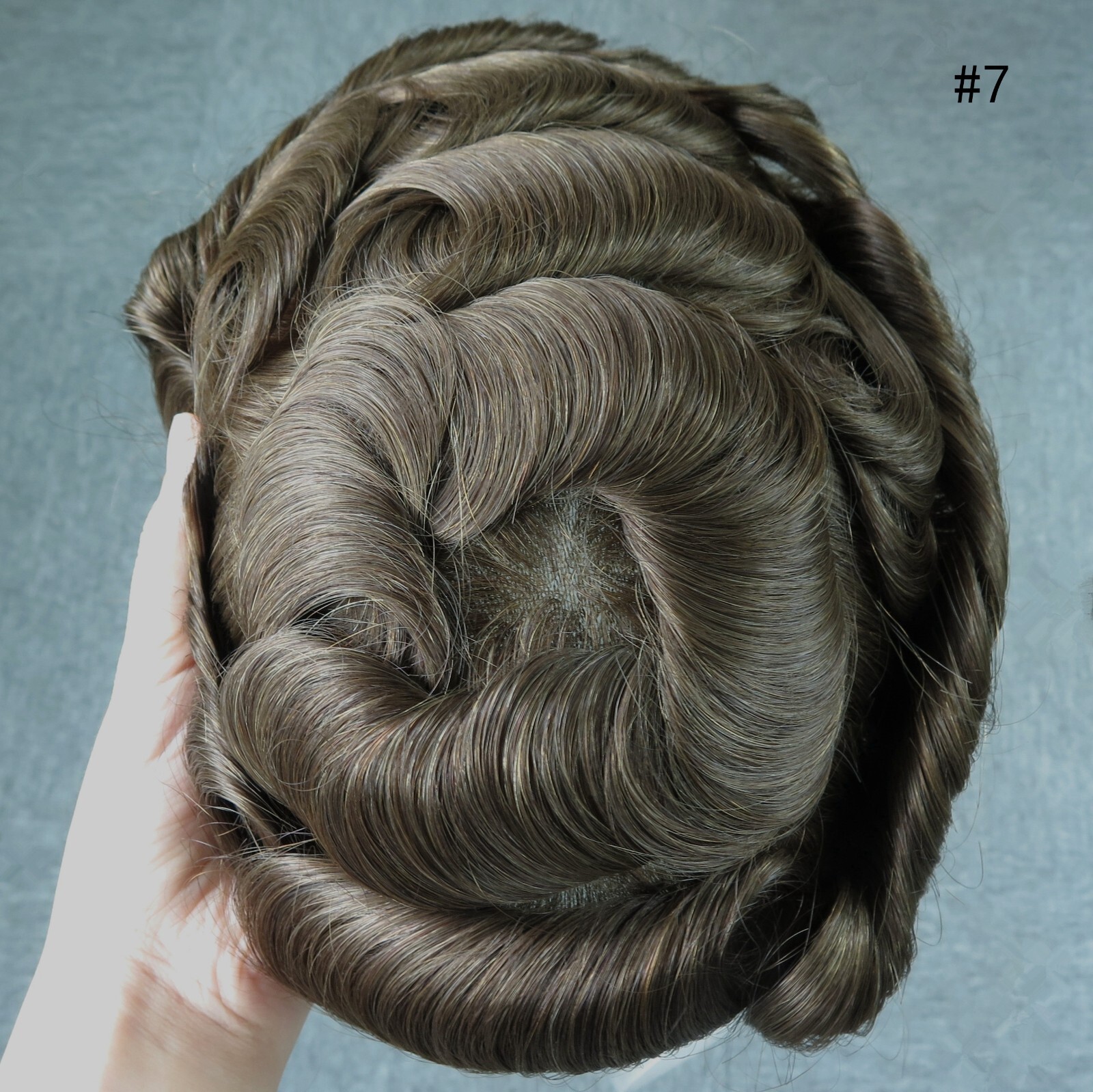Toupee Mens Human Hair Thin Skin Hairpieces System Replecement Natural Brown
