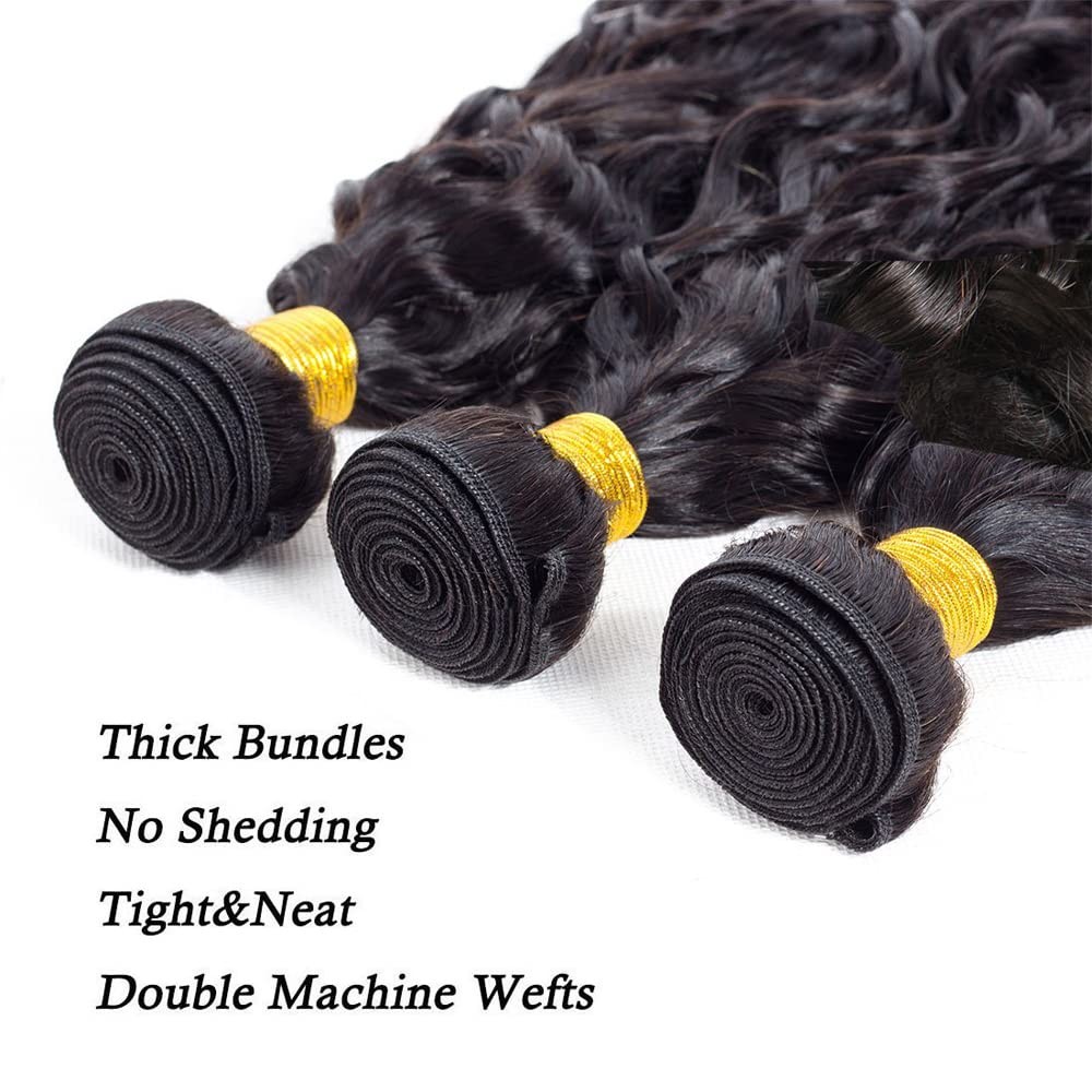 #1B Human Hair Bundles Water Wave Bundles 24 26 28 Inch Unprocessed Brazilian…