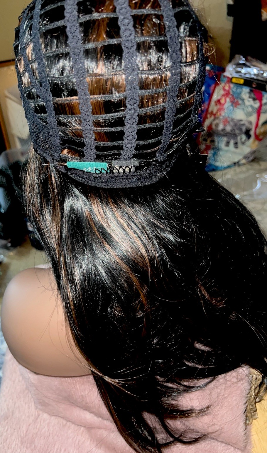 100% REMY HUMAN HAIR LACE WIG MONO CAP LONG STRAIGHT LAYERED 1B/30 BLK/GOLD NWT